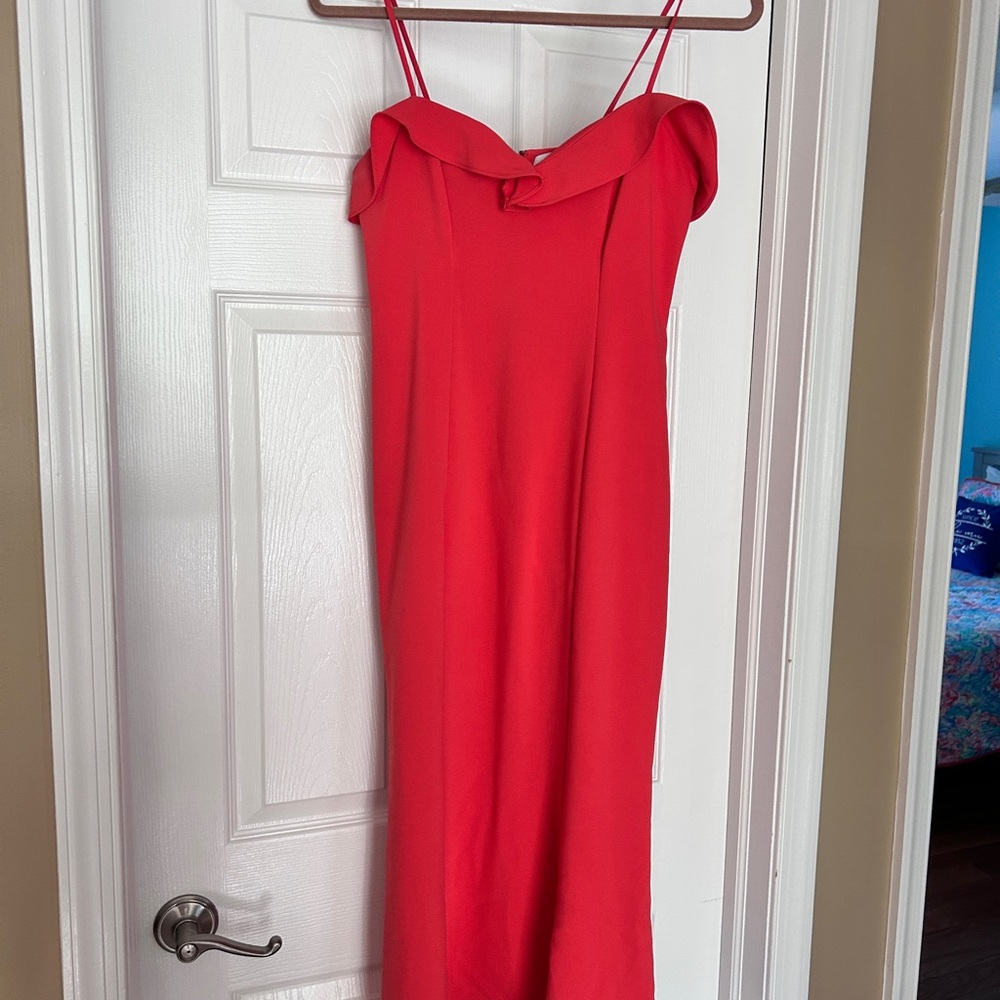 Likely Orange/Red Midi/Maxi Flounce Dress